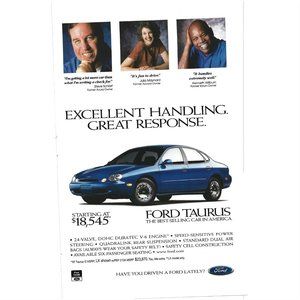 The Ford Taurus Car Auto 1990s  Vintage Print Ad